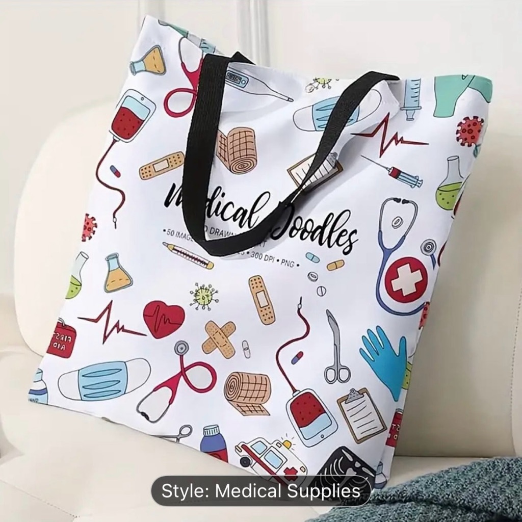 Medical Doodles Tote Bag - White